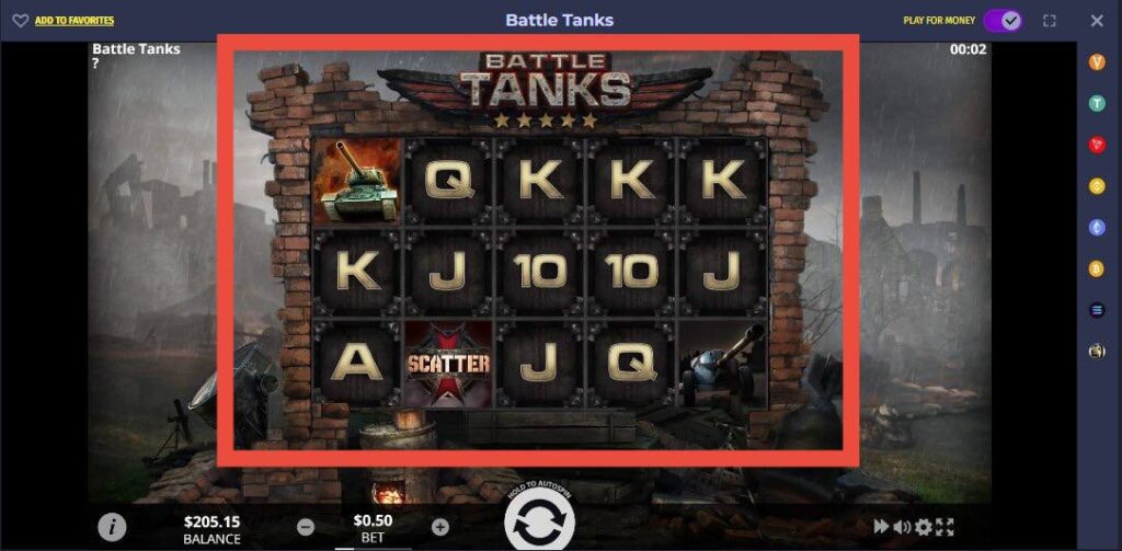 پنل نمایش بازی Battle Tanks وگاس بت